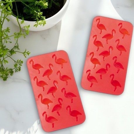 2 db 1: Szilikonos jégkockatartó flamingós