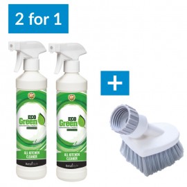 2 db 1: Eco Green konyhai tisztítófolyadék + Felcsavarható kefe ingyenes