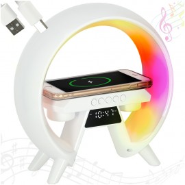 LED lámpa induktív töltővel és rádióval