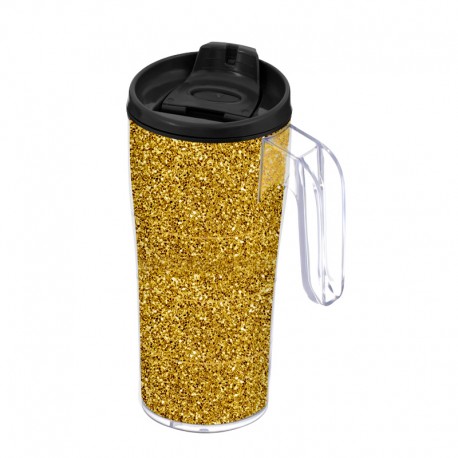 Arany csillámporos kávéskulacs