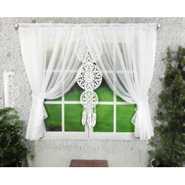 Ablakpanel 100x150 cm fekete, áttört levelekkel és gyöngyökkel