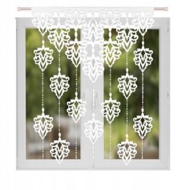 Ablakpanel 100x150 cm fehér, áttört levelekkel és gyöngyökkel