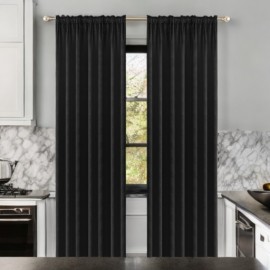 Fekete velúr glamour függöny szalagon 140x250cm