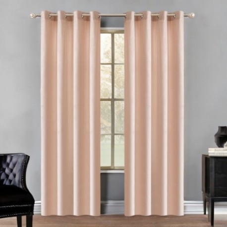 Glamour velúr függöny bézs 140 x 230 cm ringlis felfüggesztéssel
