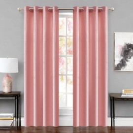 Velurový závěs glamour pudrově růžový 140 x 250 cm s průchodkami (1 db.)