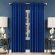 Glamour bársony függöny, sötétkék, 140x230 cm, ráncolószalagon