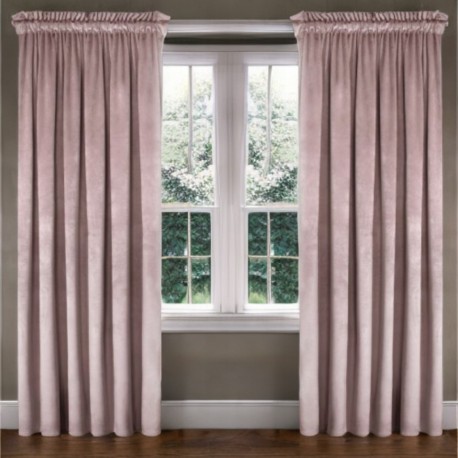 Glamour velúr sötétítő függöny púderrózsaszín 140 x 230 cm ráncolós szalaggal