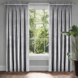 Glamour velúr sötétítő függöny világosszürke 140 x 250 cm ráncolós szalaggal