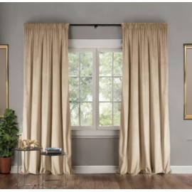 Glamour velúr sötétítő függöny bézs 140 x 250 cm ráncolós szalaggal (1 db.)