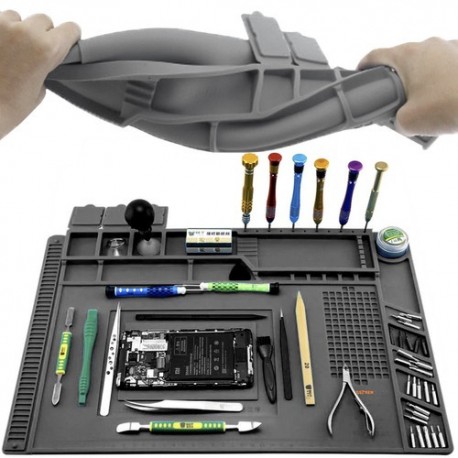 Szilikon szerviz alátét mágneses zsebekkel