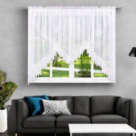 Fehér függöny gipiur csipkével 400x160 cm