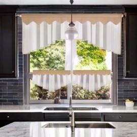 Szett: konyhai voálfüggöny 200x80 cm + vitrázsfüggönyök 90x50 cm