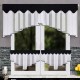 Szett: konyhai voálfüggöny 200x80 cm + vitrázsfüggönyök 90x50 cm, fekete szegéllyel