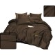 3 részes ágyneműgarnitúra hímzéssel, csokoládé szín, 200x220 cm