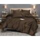 3 részes ágyneműgarnitúra hímzéssel, csokoládé szín, 200x220 cm