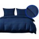 3 részes damaszt ágyneműgarnitúra, sötétkék szín, 160x200 cm