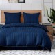 3 részes damaszt ágyneműgarnitúra, sötétkék szín, 160x200 cm
