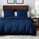 3 részes damaszt ágyneműgarnitúra, sötétkék szín, 160x200 cm
