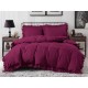 3 részes ágyneműgarnitúra fodrokkal, bordó szín, 160x200 cm