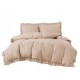 3 részes ágyneműgarnitúra fodrokkal, bézs szín, 160x200 cm
