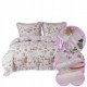 3 részes ágyneműgarnitúra fodrokkal, rózsaszín virágmintával, 160x200 cm