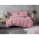 3 részes ágyneműgarnitúra fodrokkal, rózsaszín szín, 200x220 cm