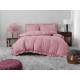 3 részes ágyneműgarnitúra fodrokkal, rózsaszín szín, 200x220 cm