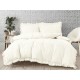 3 részes ágyneműgarnitúra fodrokkal, krémszín, 200x220 cm