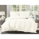 3 részes ágyneműgarnitúra fodrokkal, krémszín, 200x220 cm
