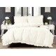 3 részes ágyneműgarnitúra fodrokkal, krémszín, 200x220 cm