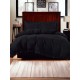 3 részes ágyneműgarnitúra fodrokkal, fekete szín, 200x220 cm