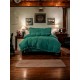 3 részes ágyneműgarnitúra fodrokkal, zöld szín, 200x220 cm