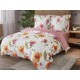 3 részes ágyneműgarnitúra fodrokkal, virágmintás, 200x220 cm