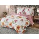 3 részes ágyneműgarnitúra fodrokkal, virágmintás, 200x220 cm