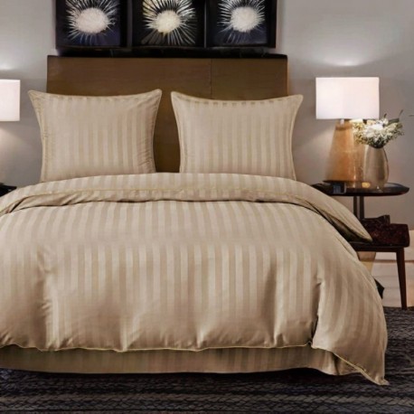 3 részes damaszt ágyneműgarnitúra, bézs szín, 160x200 cm