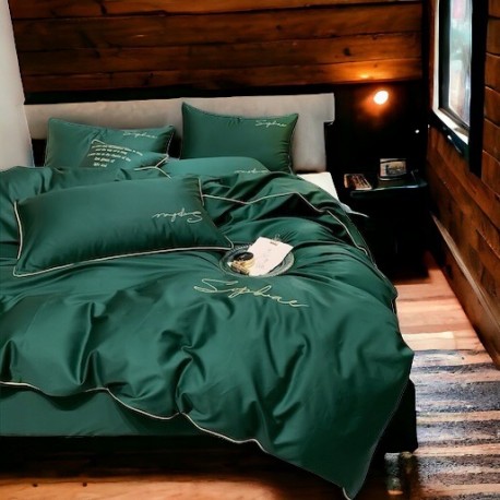 3 részes mikroszálas ágyneműgarnitúra 200x220 cm, zöld szín