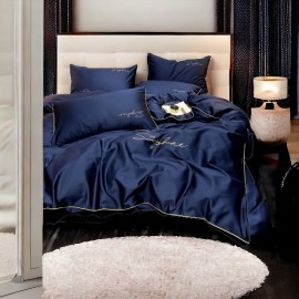 3 részes mikroszálas ágyneműgarnitúra 200x220 cm, sötétkék szín