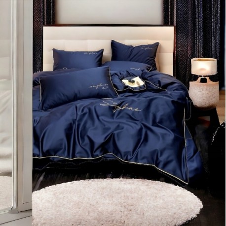 3 részes mikroszálas ágyneműgarnitúra 200x220 cm, sötétkék szín