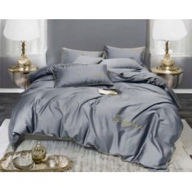 3 részes mikroszálas ágyneműgarnitúra 200x220 cm, grafitszürke szín