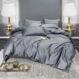 3 részes mikroszálas ágyneműgarnitúra 200x220 cm, grafitszürke szín