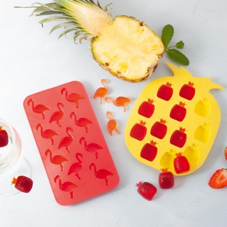 Szilikonos jégkockatartó flamingós