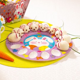 Húsvéti nyulas tojástartó tányér