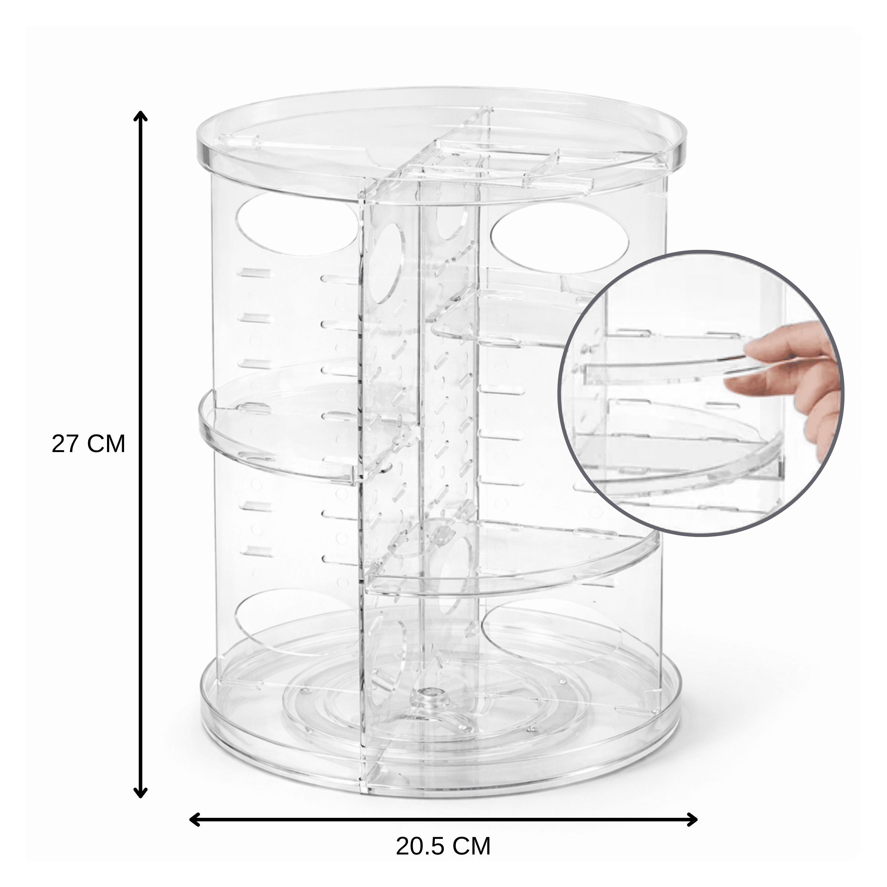 Forgó kozmetikumtároló