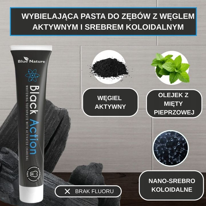 Fehérítő fogkrém aktív szénnel és ezüstkolloiddal