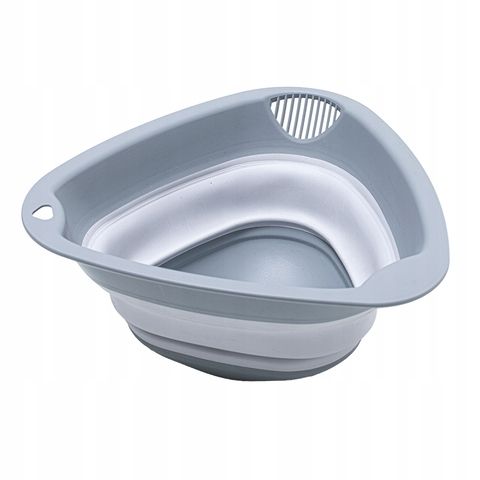 Háromszög alakú összecsukható tál szűrő funkcióval