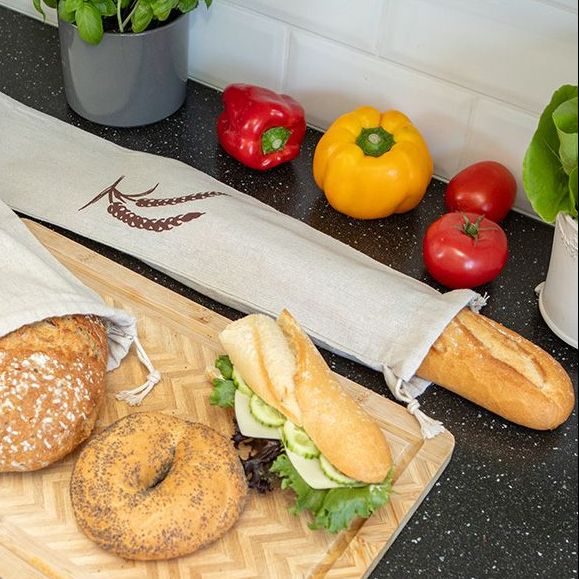 Bagett-tartó vászontáska