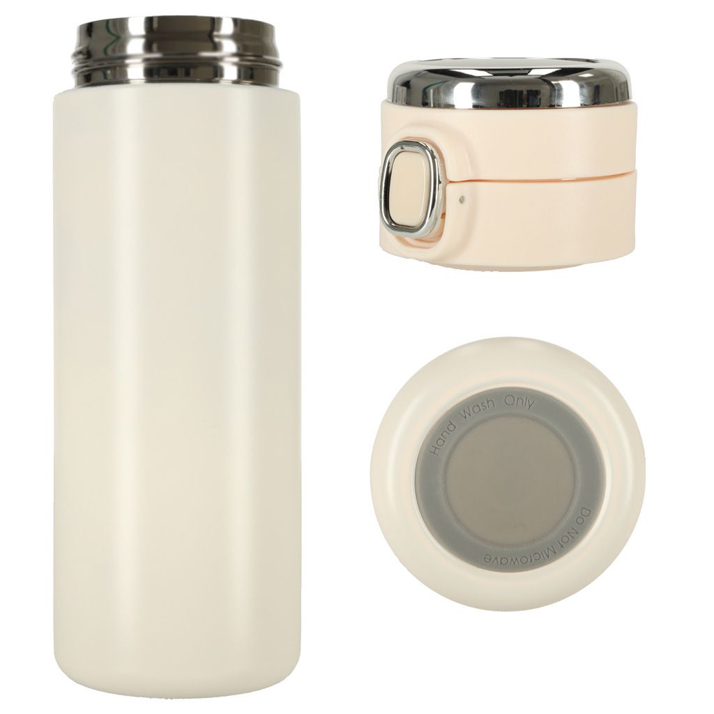 Termoszbögre szájrésszel és LED kijelzővel 420 ml bézs