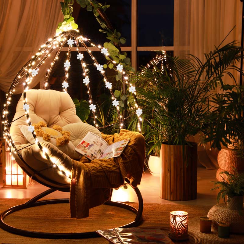 Virágos világító girland