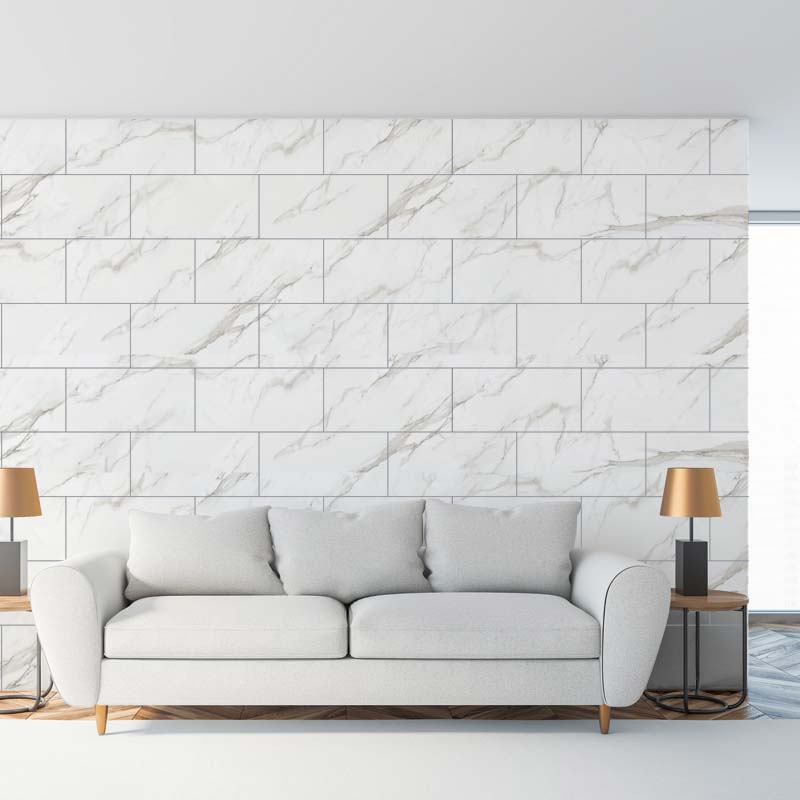 Öntapadó panel falra fehér márvány