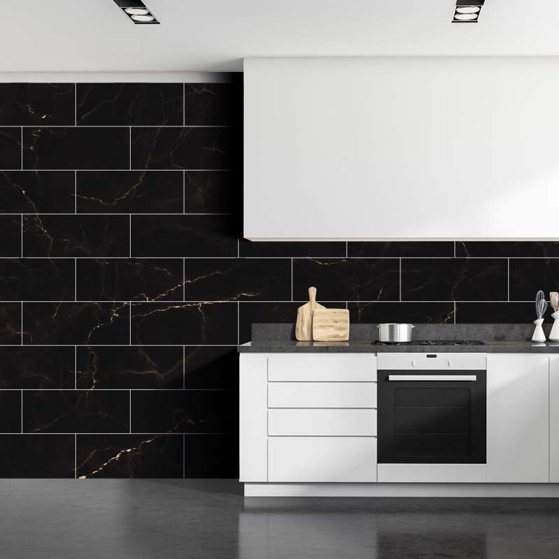 Öntapadó panel falra fekete márvány